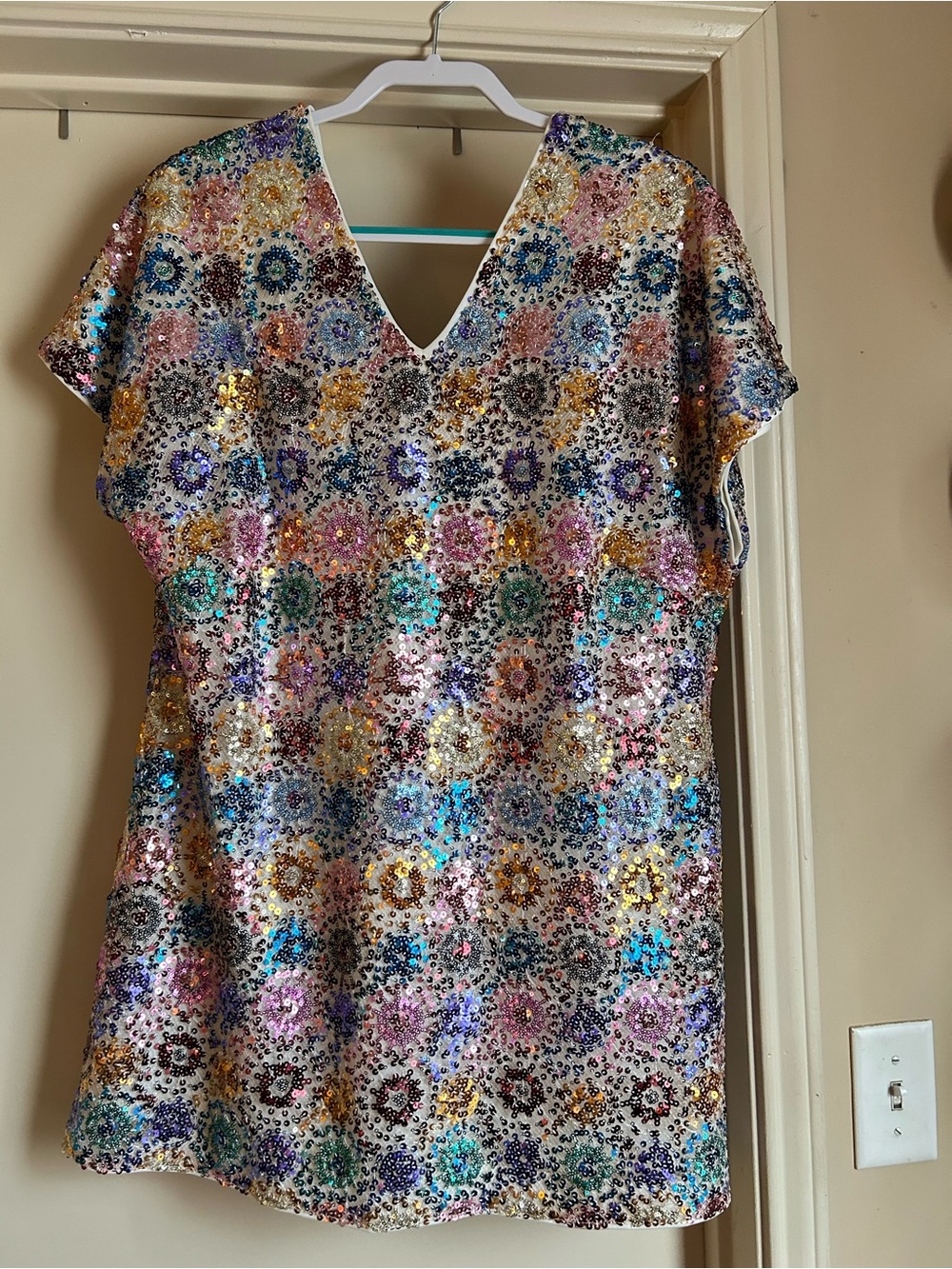 Trendy boutique Multicolor Sequin V-Neck Tunic